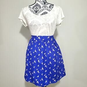 Everly bird print mini skirt. Size S